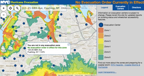 I found out that I don't live in a flood evacuation zone.